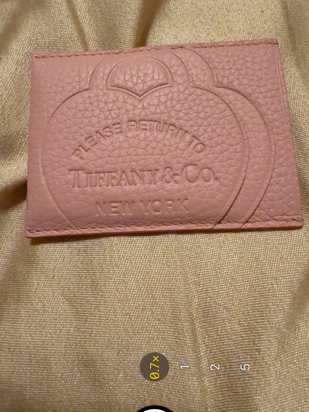 Tiffany & Co. NWT Rose Pink Pebbled Leather Card Case